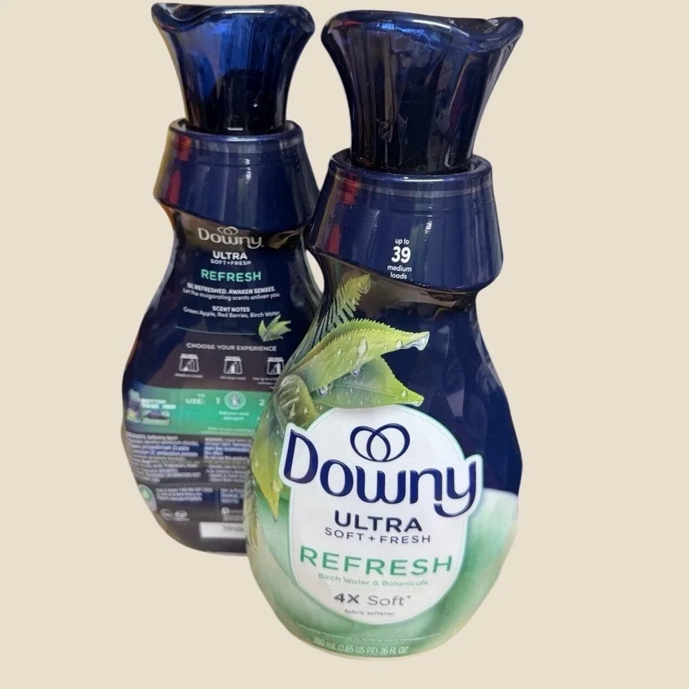 2 Downy Ultra Soft + Fresh Refresh Birch Water & Botanicals Fabric Softener 26oz
